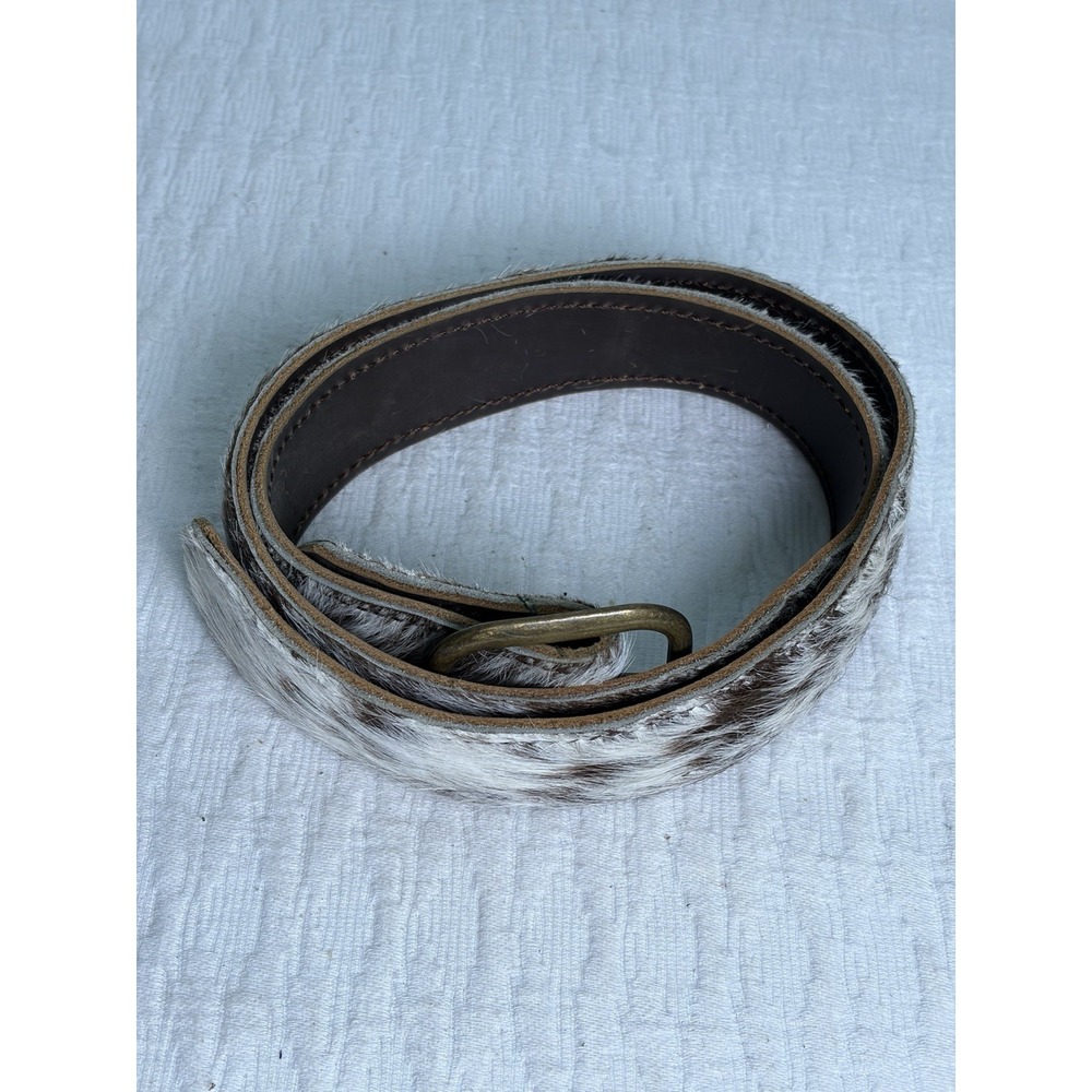 Handmade Cow Hair Belt -Western Style Cow Print Fur Belt for Women